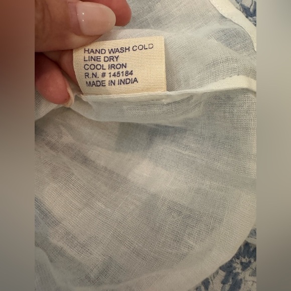 NIBI MTK Hamptons Elegant Blue Floral Dress with Puff Sleeves XS - Picture 15 of 15